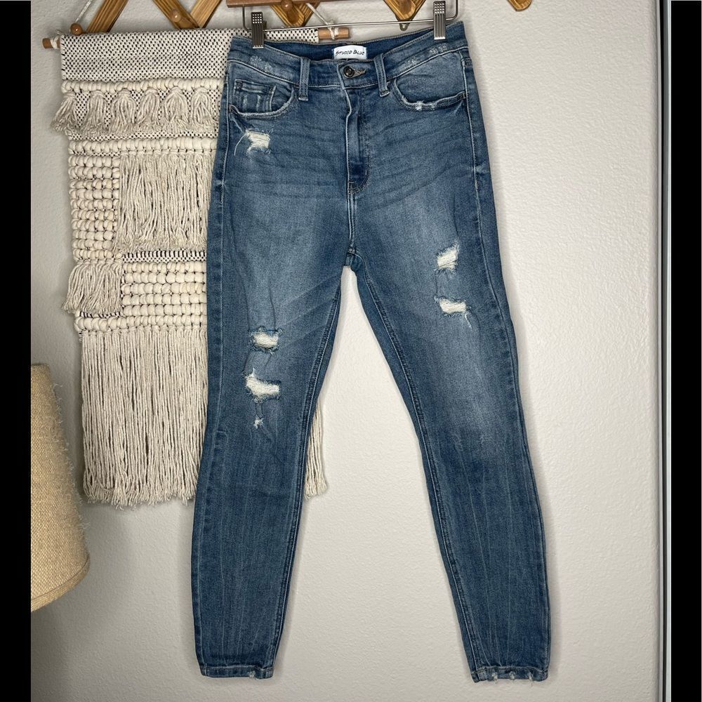 Studio Blue Distressed Skinny Jeans